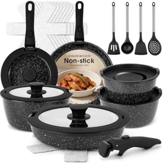 Non Stick Cookware Set with Utensils